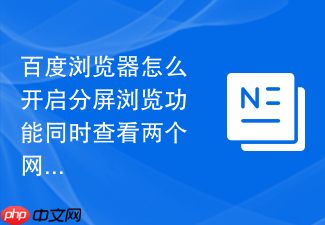 百度浏览器怎么开启分屏浏览功能同时查看两个网页内容?