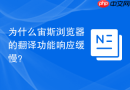 为什么宙斯浏览器的翻译功能响应缓慢？