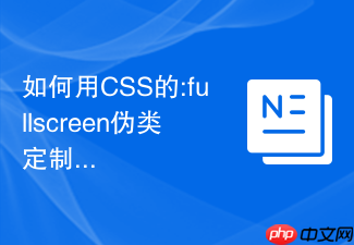 如何用css的:fullscreen伪类定制全屏模式下的页面布局?