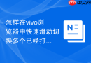 怎样在vivo浏览器中快速滑动切换多个已经打开的网页标签？