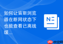 如何让宙斯浏览器在断网状态下也能查看已离线缓存的网页?