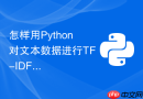 怎样用python对文本数据进行tf-idf特征提取与关键词权重计算?