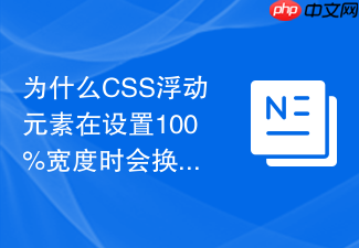 为什么css浮动元素在设置100%宽度时会换行掉落?