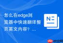 怎么在edge浏览器中快速翻译整页英文内容？