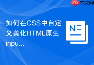 如何在css中自定义美化html原生input输入框