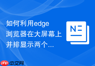 如何利用edge浏览器在大屏幕上并排显示两个网页？