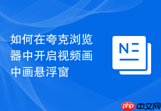 如何在夸克浏览器中开启视频画中画悬浮窗