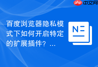 百度浏览器隐私模式下如何开启特定的扩展插件?