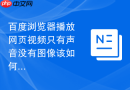 百度浏览器播放网页视频只有声音没有图像该如何调节？