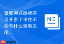 百度浏览器标签页开多了卡住不动有什么强制关闭的技巧吗？