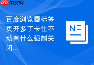 百度浏览器标签页开多了卡住不动有什么强制关闭的技巧吗?