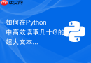 如何在python中高效读取几十g的超大文本文件?