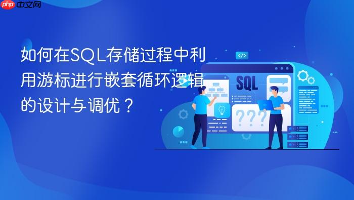 如何在sql存储过程中利用游标进行嵌套循环逻辑的设计与调优?
