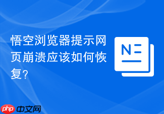 悟空浏览器提示网页崩溃应该如何恢复?