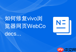 如何修复vivo浏览器网页webcodecs视频解码异常