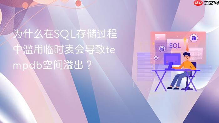 为什么在sql存储过程中滥用临时表会导致tempdb空间溢出?