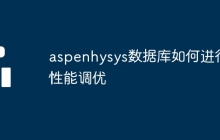 aspenhysys数据库如何进行性能调优