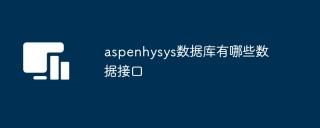 aspenhysys数据库有哪些数据接口