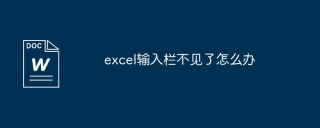 excel输入栏不见了怎么办