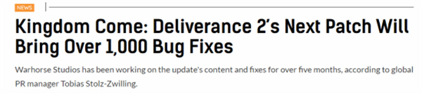 《天国拯救2》大型更新补丁!解决上千个BUG问题