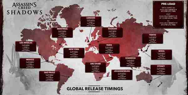 《刺客信条:影》公布解锁预载时间 育碧商城将提前
