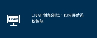 lnmp性能测试：如何评估系统性能