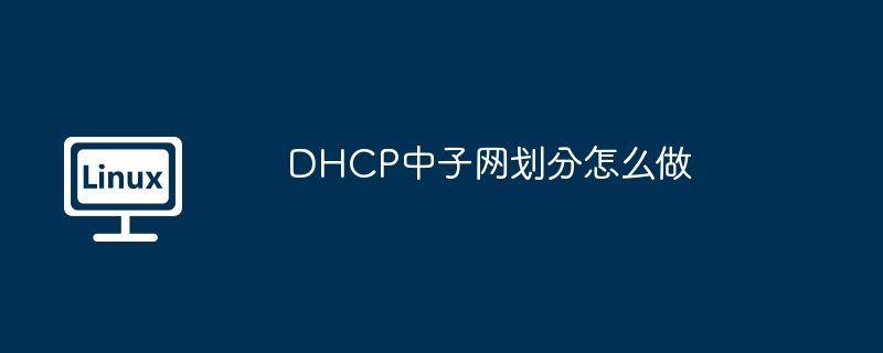 DHCP中子网划分怎么做