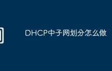 DHCP中子网划分怎么做