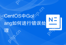 CentOS中Golang如何进行错误处理