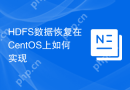 HDFS数据恢复在CentOS上如何实现