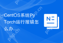 CentOS系统PyTorch运行报错怎么办