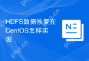HDFS数据恢复在CentOS怎样实现