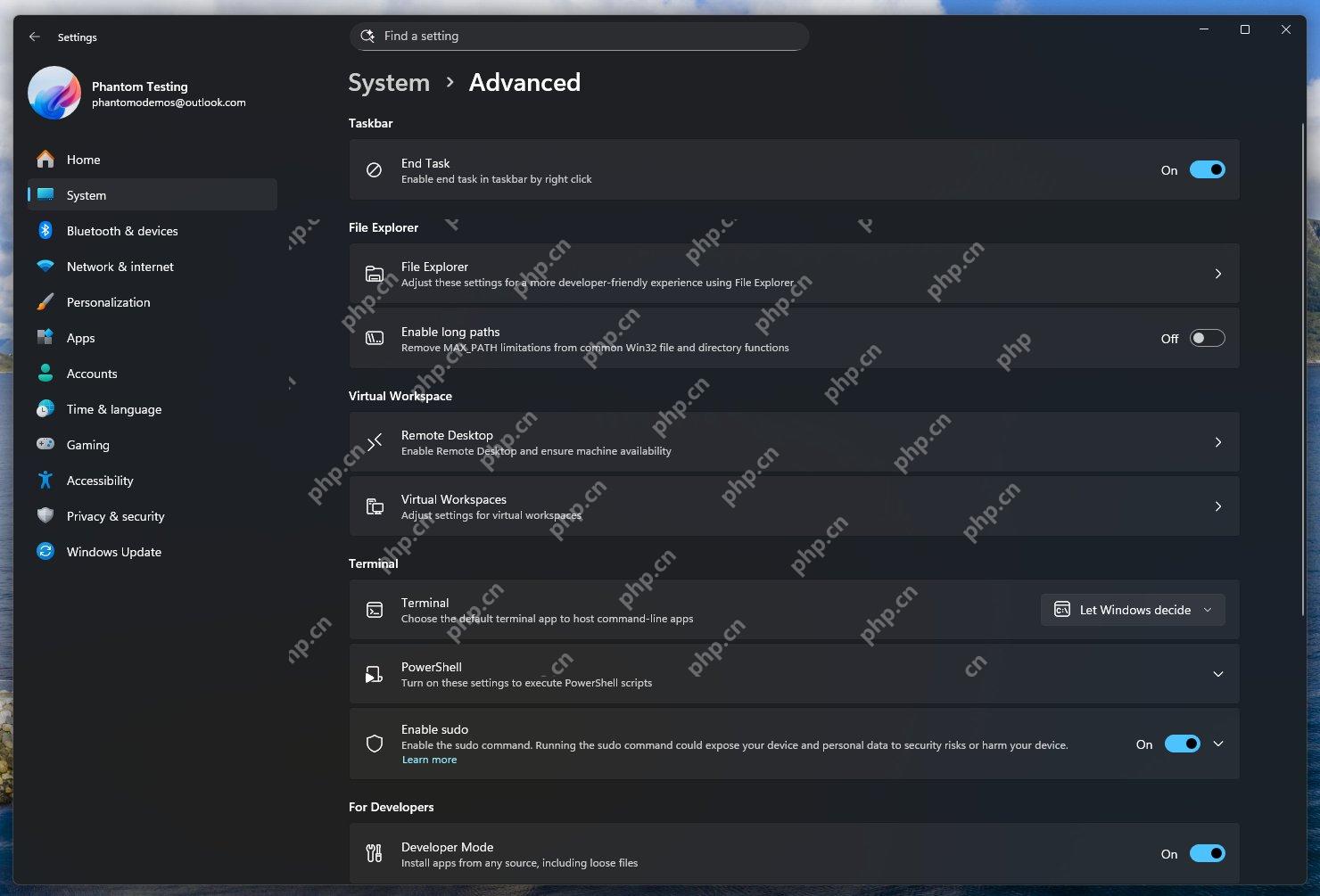 Win11 'Erweiterte Einstellungen' ist in der Dev/Beta -Version verfügbar und kann über Vivetool ge?ffnet werden