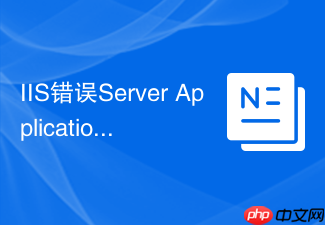 IIS错误Server Application Error怎么解决