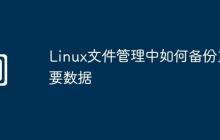 Linux文件管理中如何备份重要数据