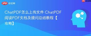 ChatPDF怎么上传文件 ChatPDF阅读PDF文档及提问总结教程【攻略】