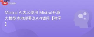 Mistral AI怎么使用 Mistral开源大模型本地部署及API调用【教学】