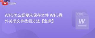 WPS怎么恢复未保存文件 WPS意外关闭文件找回方法【急救】