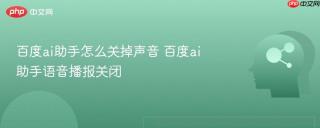 百度ai助手怎么关掉声音 百度ai助手语音播报关闭