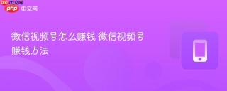 微信视频号怎么赚钱 微信视频号赚钱方法