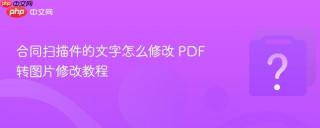 合同扫描件的文字怎么修改 PDF转图片修改教程