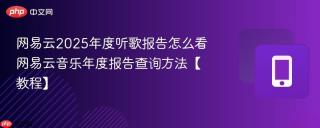 网易云2025年度听歌报告怎么看 网易云音乐年度报告查询方法【教程】