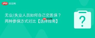 无业/失业人员如何自己交医保？两种参保方式对比【选择指南】