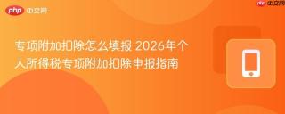 专项附加扣除怎么填报 2026年个人所得税专项附加扣除申报指南