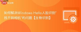 如何解决Windows Hello人脸识别“找不到相机”的问题【生物识别】