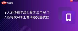 个人所得税年度汇算怎么申报 个人所得税APP汇算清缴完整教程