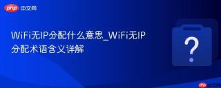 WiFi无IP分配什么意思_WiFi无IP分配术语含义详解