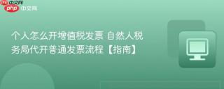 个人怎么开增值税发票 自然人税务局代开普通发票流程【指南】