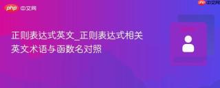 正则表达式英文_正则表达式相关英文术语与函数名对照