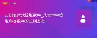 正则表达式提取数字_从文本中提取各类数字的正则方案